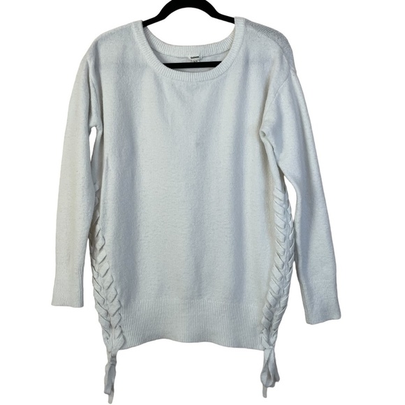 Garage Women's Sweater Top Pullover  Size M/M Long Sleeve Side Details White. - Picture 1 of 12